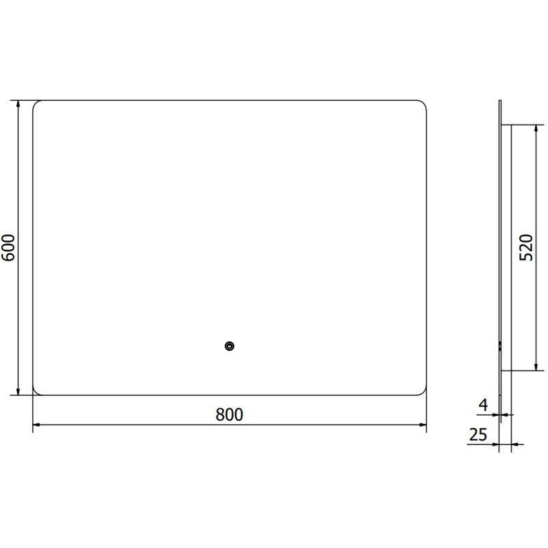 Mexen Sun 80 x 60 cm-es, LED 6000K, páramentesítő fűtött fürdőszobai tükör - 9807-080-060-611-00