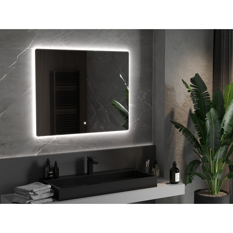 Mexen Sun megvilágított fürdőszobai tükör 100 x 80 cm, LED 6000K, páramentesítő - 9807-100-080-611-00