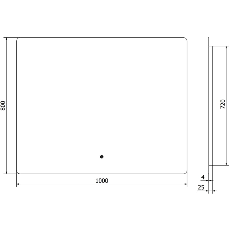 Mexen Sun 100 x 80 cm-es megvilágított fürdőszobai tükör, LED 6000K, párásodásgátló - 9807-100-080-611-00