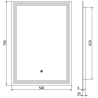 Mexen Taco 50 x 70 cm-es, LED 6000K, páramentes, megvilágított fürdőszobai tükör - 9805-050-070-611-00