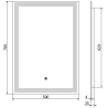 Mexen Taco oglindă iluminată de baie 50 x 70 cm, LED 6000K, anti aburire - 9805-050-070-611-00