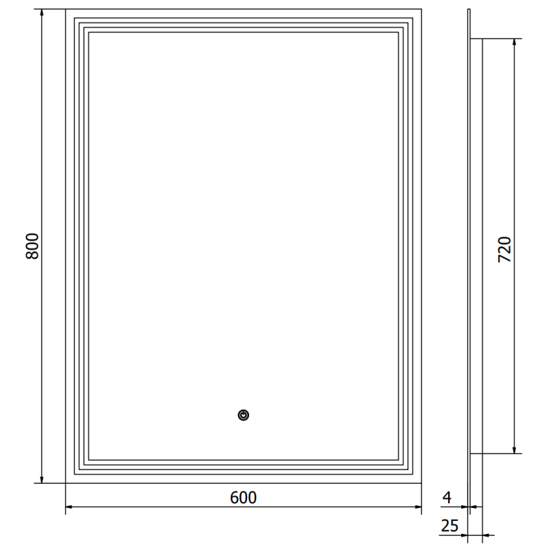 Mexen Taco fürdőszobai tükör megvilágítással 60 x 80 cm, LED 6000K, páramentes - 9805-060-080-611-00