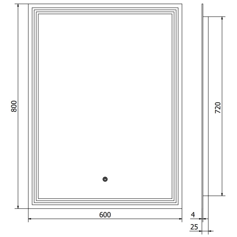 Mexen Taco oglindă de baie iluminată 60 x 80 cm, LED 6000K, anti-aburire - 9805-060-080-611-00