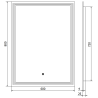 Mexen Taco 60 x 80 cm-es, LED 6000K, páramentesített fürdőszobai tükör - 9805-060-080-611-00