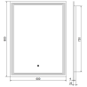 Mexen Taco oglindă iluminată de baie 60 x 80 cm, LED 6000K, anti aburire - 9805-060-080-611-00