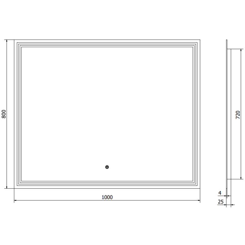 Mexen Taco oglindă de baie iluminată 100 x 80 cm, LED 6000K, antiaburire - 9805-100-080-611-00