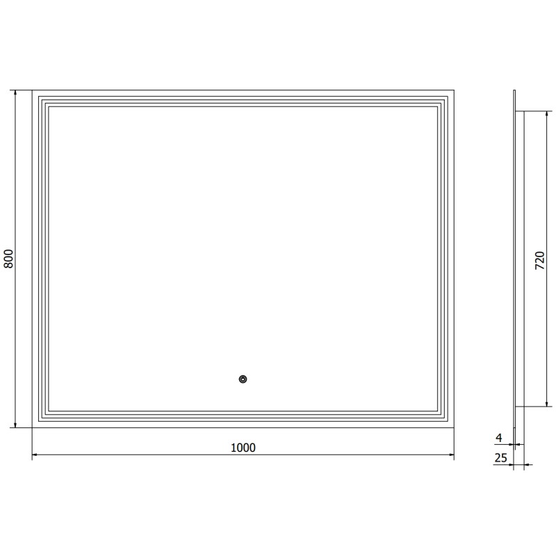 Mexen Taco világító fürdőszobai tükör 100 x 80 cm, LED 6000K, páramentes - 9805-100-080-611-00