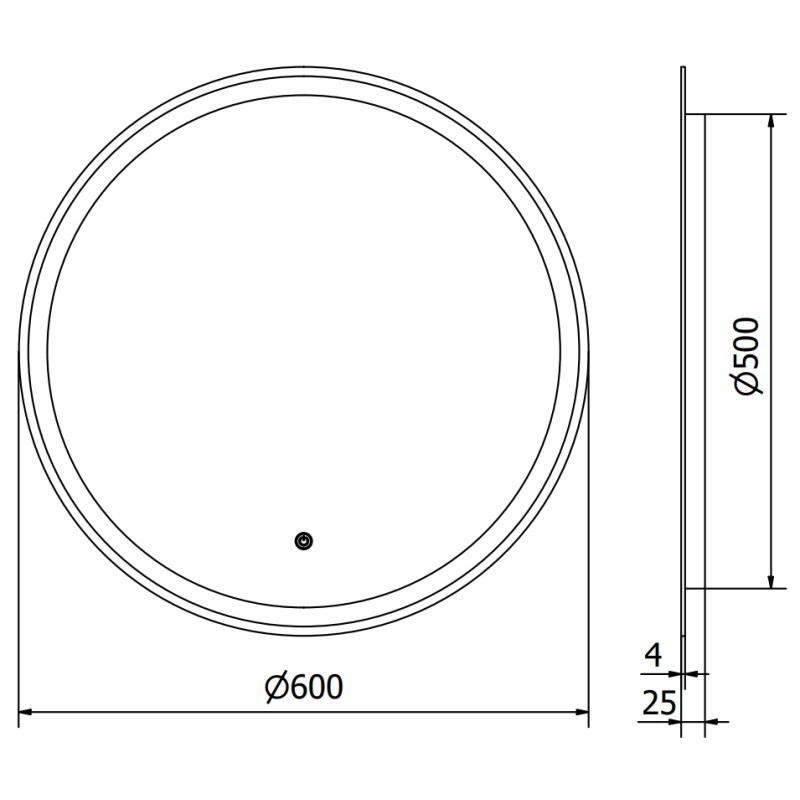 Mexen Gobi világító fürdőszobai tükör, kerek 60 cm, LED 6000K, páramentes - 9801-060-060-611-00