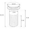 Mexen dop ceramică pop-up rotund, mat gri - 79910-67