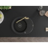 Mexen Kevin chiuvetă din granit cu 1 compartiment cu scurgător și baterie de bucătărie Carla, negru - 6517-77-670700-50-B