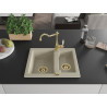 Mexen Carlos chiuvetă de granit cu 1,5 camere și baterie bucătărie Carla, bej - 6518-69-670700-50