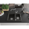 Mexen Carlos chiuvetă de granit cu 1,5 cuve cu baterie de bucătărie Carla, negru/auriu metalic - 6518-75-670700-00