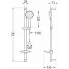 Mexen Sabre DB74 zuhanyszett, fekete - 72104DB74-70