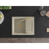 Mexen Enzo 1-medencés gránit mosogató csepegtetővel és Carla konyhai csapteleppel, bézs - 6506-69-670700-50