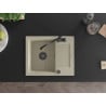 Mexen Enzo chiuvetă de granit cu un compartiment, cu picurător și baterie de bucătărie Carla, Bej - 6506-69-670700-70