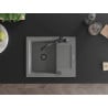 Mexen Enzo chiuvetă de granit cu un compartiment, cu picurător și baterie de bucătărie Carla, gri - 6506-71-670700-70-B