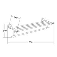 Mexen Estela raft pentru prosop, aur roz - 7011520-60
