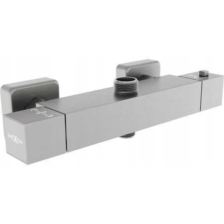 Mexen Cube termosztatikus zuhanycsaptelep, gun gray kefélt - 77250-66