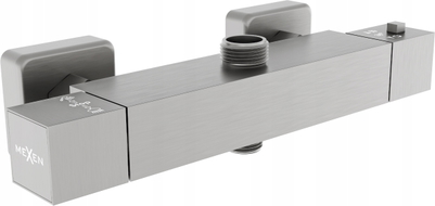 Mexen Cube baterie de duș termostatică, gri armat periat - 77250-66