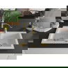 Mexen Mario 2-medencés gránit mosogató konyhai csapteleppel Aster, Fehér - 6504-20-73450-57-G