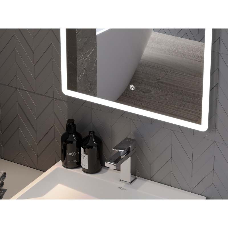 Mexen Navia oglindă de baie iluminată 60 x 80 cm, LED 6000K, anti-aburire - 9803-060-080-611-00