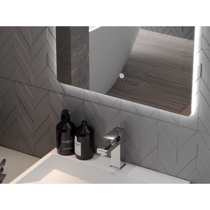 Mexen Sun világító fürdőszobai tükör 80 x 60 cm, LED 6000K, páramentesítő - 9807-080-060-611-00