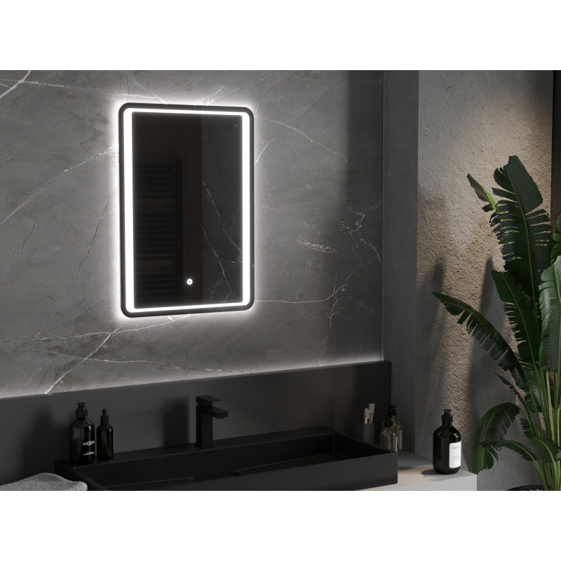 Mexen Zusa LED-es, tükrös fürdőszobai tükör 50 x 70 cm, 6000K, páramentesítő - 9808-050-070-611-00
