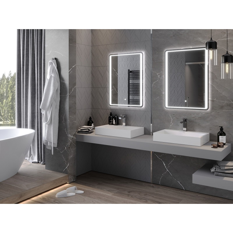 Mexen Zusa 60 x 80 cm-es, LED 6000K, páramentesített fürdőszobai tükör - 9808-060-080-611-00