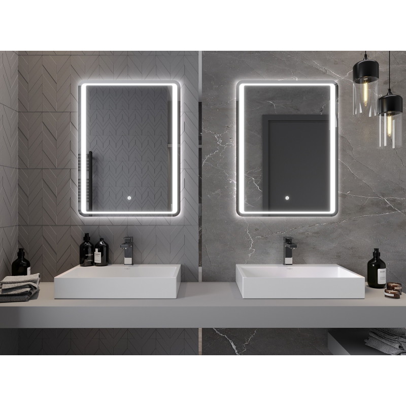 Mexen Zusa 60 x 80 cm-es, LED 6000K, páramentesített fürdőszobai tükör - 9808-060-080-611-00
