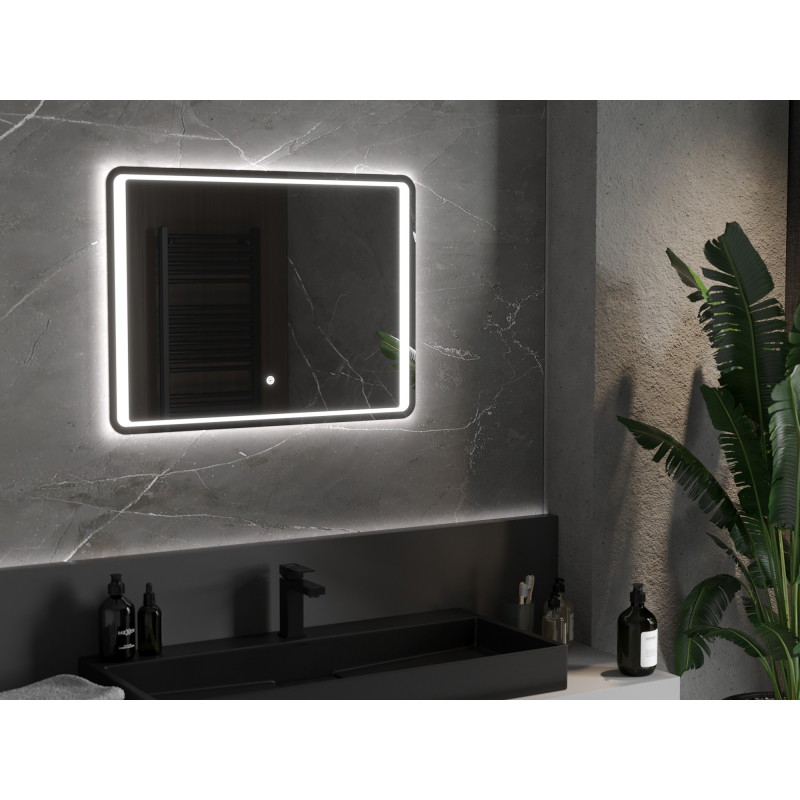 Mexen Zusa 80 x 60 cm-es fürdőszobai megvilágított tükör, LED 6000K, páramentes - 9808-080-060-611-00