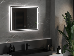 Mexen Zusa világított fürdőszobai tükör, 80 x 60 cm, LED 6000K, páramentes - 9808-080-060-611-00