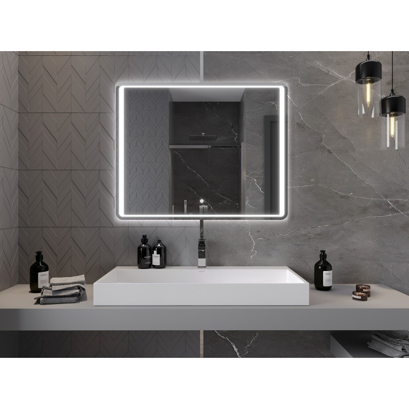 Mexen Zusa LED-es megvilágított fürdőszobai tükör 100 x 80 cm, 6000K, páramentesítő - 9808-100-080-611-00