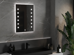 Mexen Ner 50 x 70 cm-es, LED 6000K, páramentes fűtött fürdőszobai tükör - 9809-050-070-611-00
