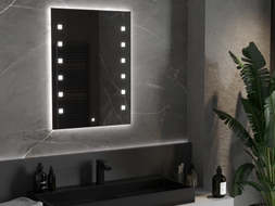 Mexen Ner oglindă de baie iluminată 60 x 80 cm, LED 6000K, anti-ceață - 9809-060-080-611-00