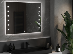 Mexen Ner oglindă de baie iluminată 100 x 80 cm, LED 6000K, anti-aburire - 9809-100-080-611-00