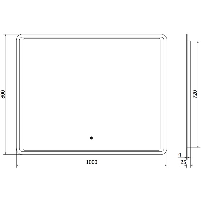 Mexen Zusa megvilágított fürdőszobai tükör 100 x 80 cm, LED 6000K, párásodásgátló - 9808-100-080-611-00