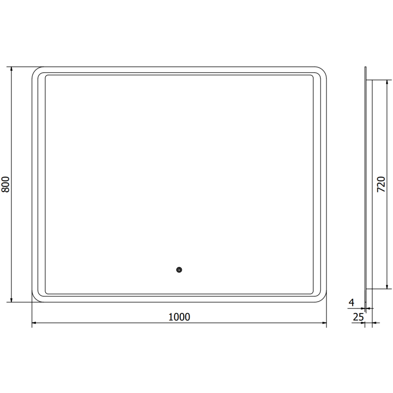 Mexen Zusa oglindă de baie iluminată 100 x 80 cm, LED 6000K, antiaburire - 9808-100-080-611-00