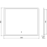 Mexen Zusa LED-es megvilágított fürdőszobai tükör 100 x 80 cm, 6000K, páramentesítő - 9808-100-080-611-00