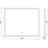 Mexen Zusa megvilágított fürdőszobai tükör 100 x 80 cm, LED 6000K, anti-pára - 9808-100-080-611-00