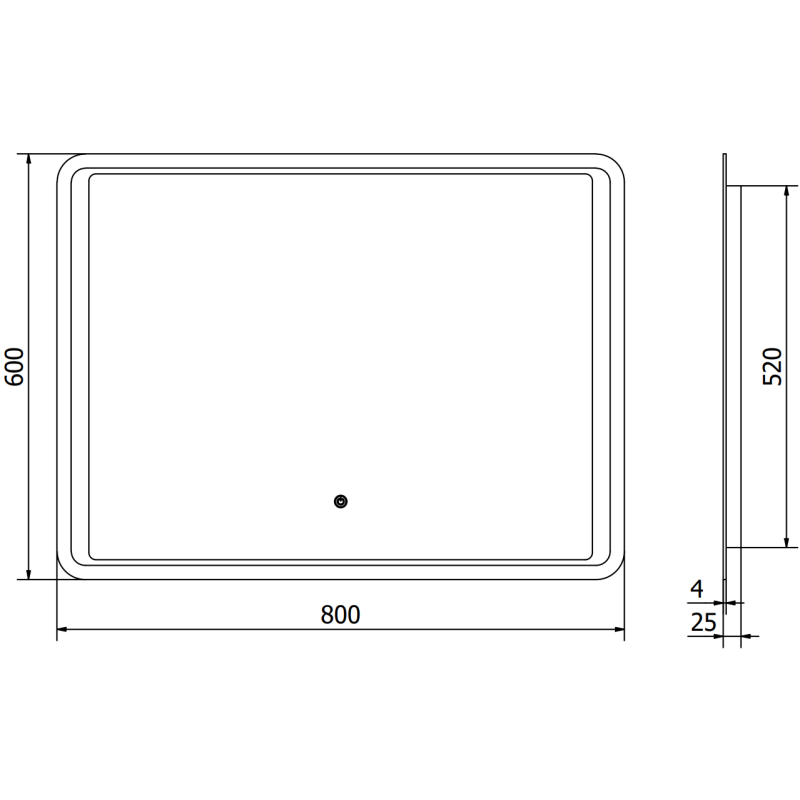 Mexen Zusa oglindă de baie iluminată 80 x 60 cm, LED 6000K, anti-aburire - 9808-080-060-611-00