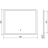 Mexen Zusa 80 x 60 cm-es fürdőszobai megvilágított tükör, LED 6000K, páramentes - 9808-080-060-611-00