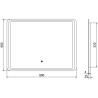 Mexen Zusa megvilágított fürdőszobai tükör 80 x 60 cm, LED 6000K, anti-pára - 9808-080-060-611-00