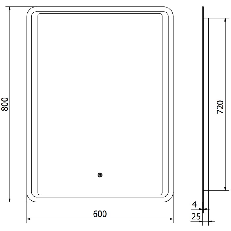 Mexen Zusa 60 x 80 cm-es, LED 6000K, páramentesített fürdőszobai tükör - 9808-060-080-611-00