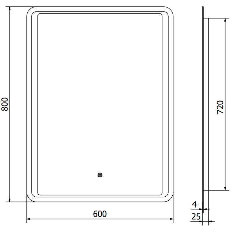 Mexen Zusa LED-es megvilágított fürdőszobai tükör 60 x 80 cm, LED 6000K, páramentes - 9808-060-080-611-00