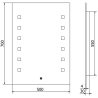 Mexen Ner megvilágított fürdőszobai tükör 50 x 70 cm, LED 6000K, páramentes - 9809-050-070-611-00
