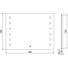 Mexen Ner oglindă iluminată de baie 80 x 60 cm, LED 6000K, anti aburire - 9809-080-060-611-00