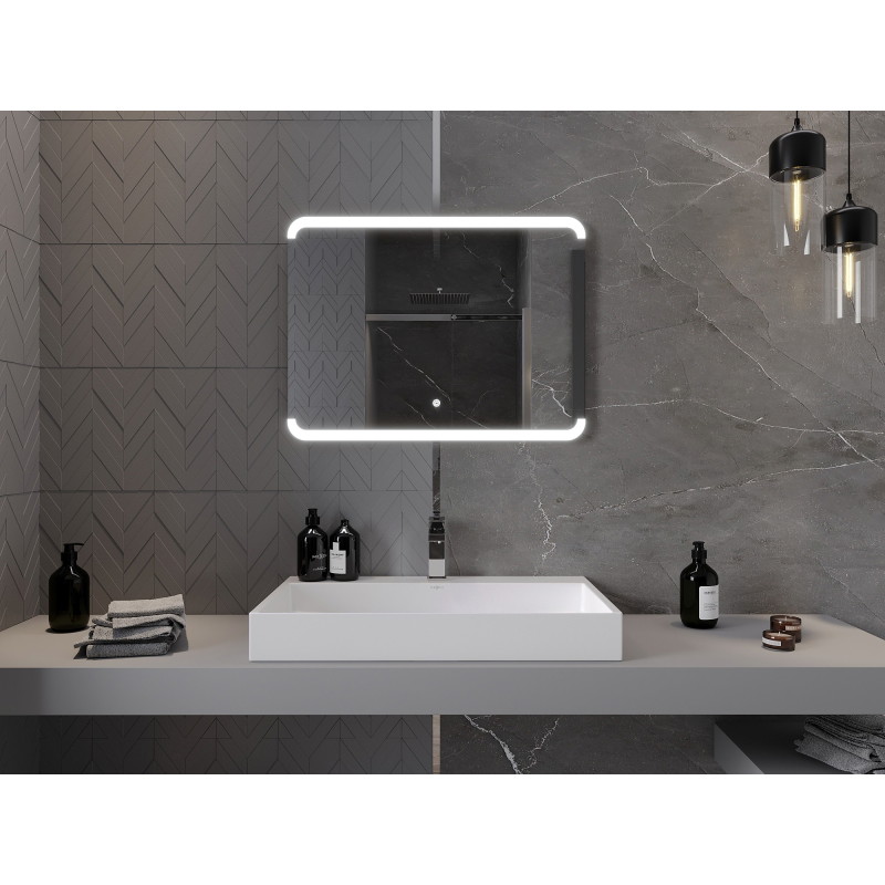 Mexen Nida megvilágított fürdőszobai tükör 80 x 60 cm, LED 6000K, páramentesítő - 9806-080-060-611-00