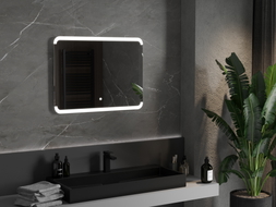 Mexen Nida 80 x 60 cm-es LED-es megvilágított fürdőszobai tükör, 6000K, páramentes - 9806-080-060-611-00