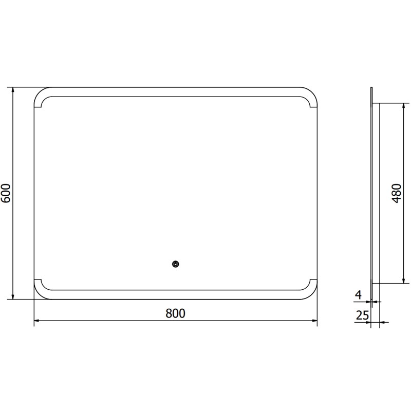 Mexen Nida megvilágított fürdőszobai tükör 80 x 60 cm, LED 6000K, páramentesítő - 9806-080-060-611-00