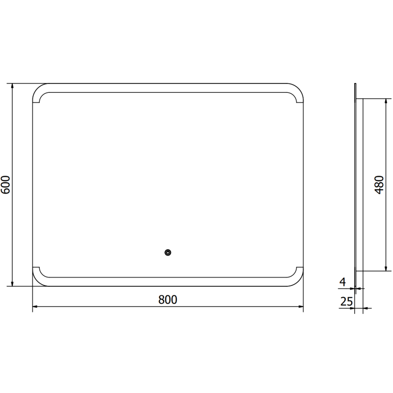 Mexen Nida oglindă de baie iluminată 80 x 60 cm, LED 6000K, anti-aburire - 9806-080-060-611-00